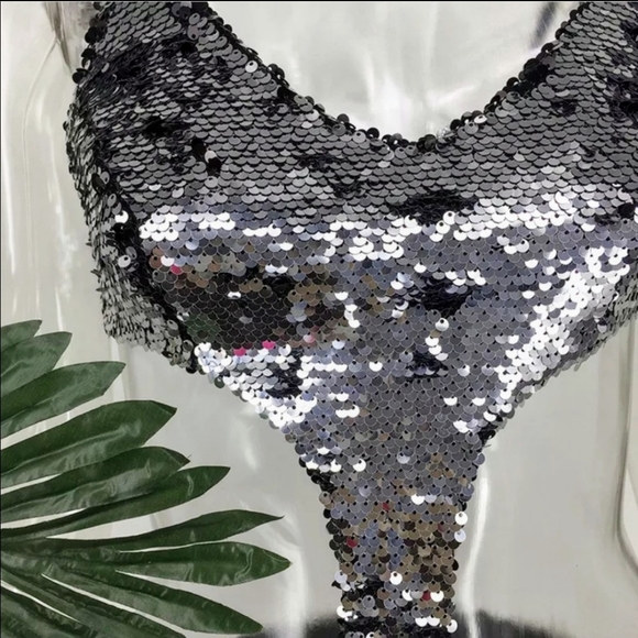 1 left! New Sexy Sequin Halter Tie Side Monokini - Picture 4 of 6